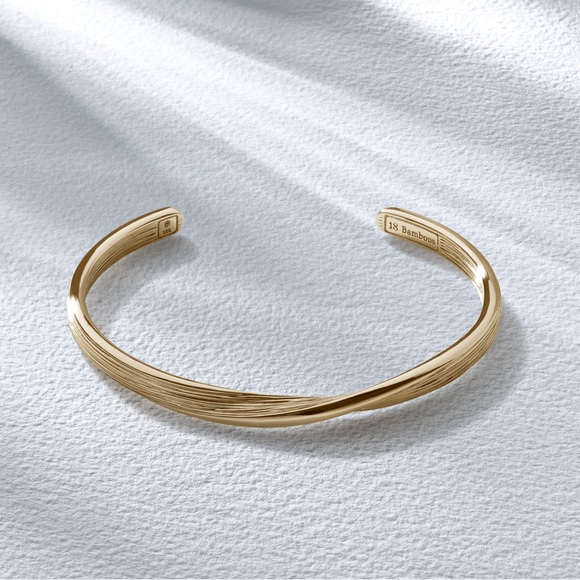 John Hardy 18K Yellow Gold Bamboo Cuff Bracelet (NEW) - Picture 1 of 9